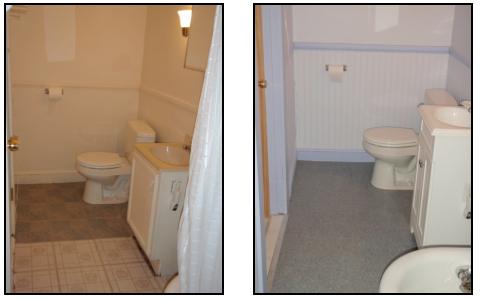 New vanity, floor, bead board & paint